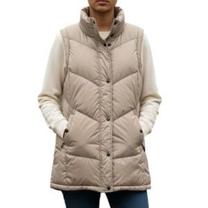 Weatherproof Puffer Beige Puffer Vest(Size Medium)